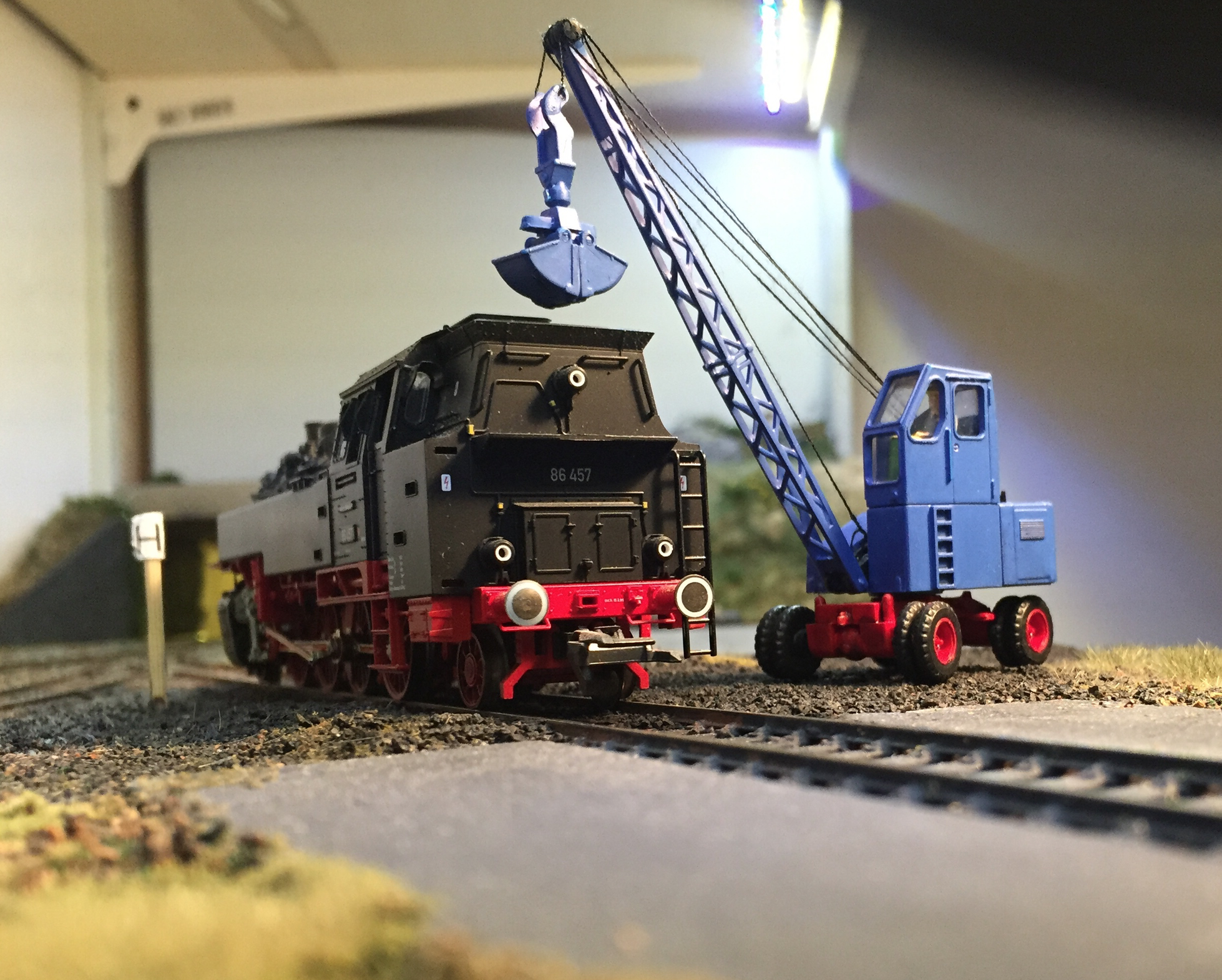 Steam loco loading coal